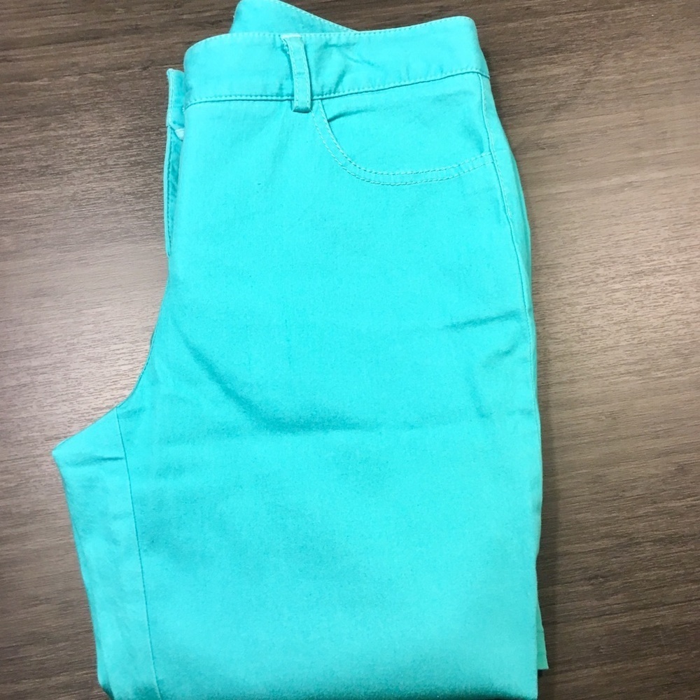WORTH Aqua Blue Cotton Flare Pants